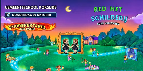 Red het schilderij rond Halloween